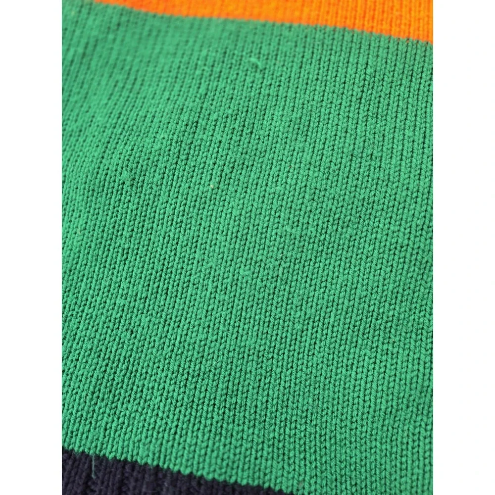 Vintage Multi Color Striped Knit Throw Blanket Multicolor Throw Blanket 69x48